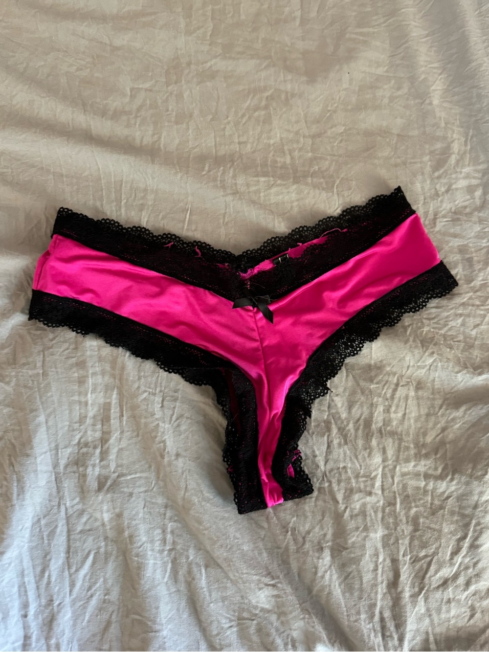 Vintage Victoria’s Secret pink satin thong